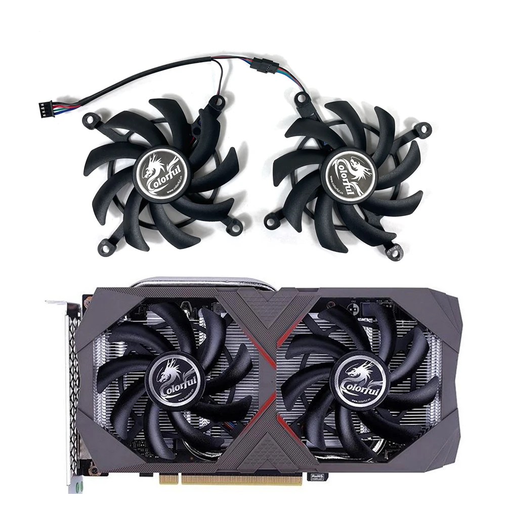 

NEW 85MM 4PIN GPU Cooler Fan，For Colorful GeForce GTX 1660TI 1660S 1650 RTX 2060 2060S Graphics card cooling fan