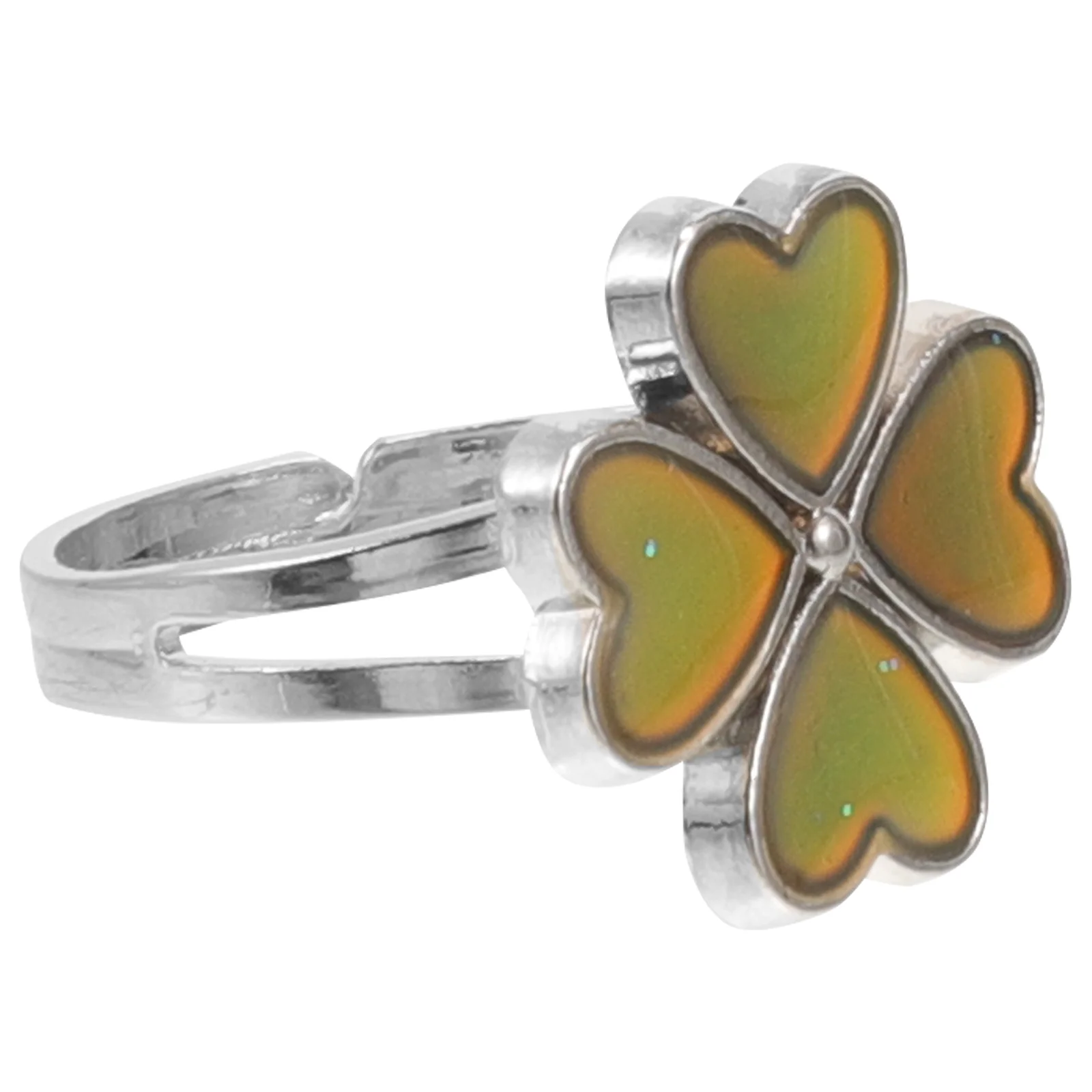 Color Change Ring Mood Ring Decorative Ring Cute Ring Four-leaf Shamrock Ring for Girl four-leaf shamrock rings