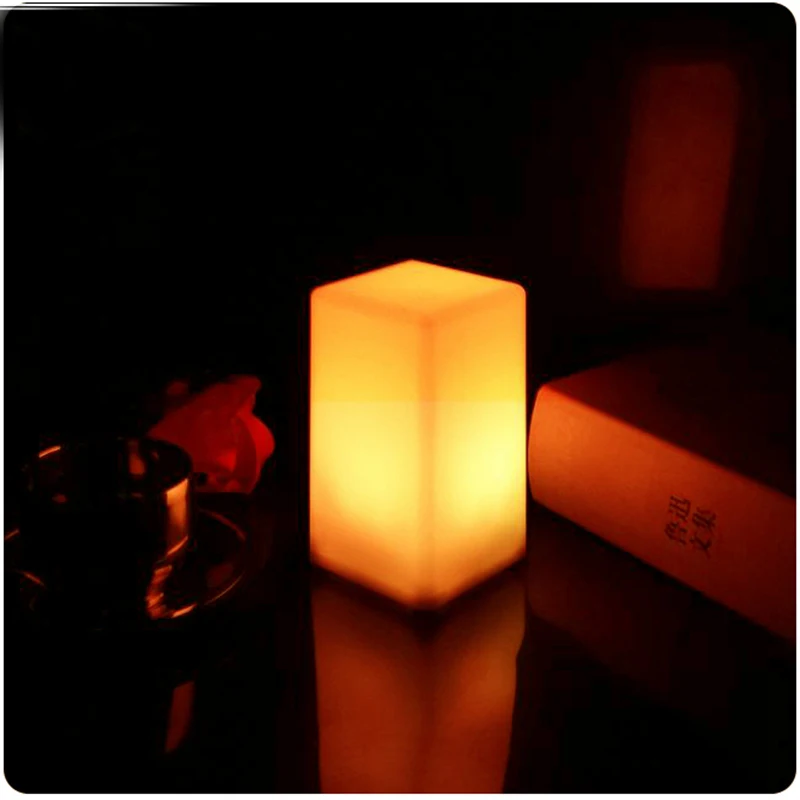 D67*D76*H135mm, Matte LED Night Lights, Bar Cube Stool for Home Furniture, Table Lamps,Glowing Up, 7 Colors Setting, 1Pc