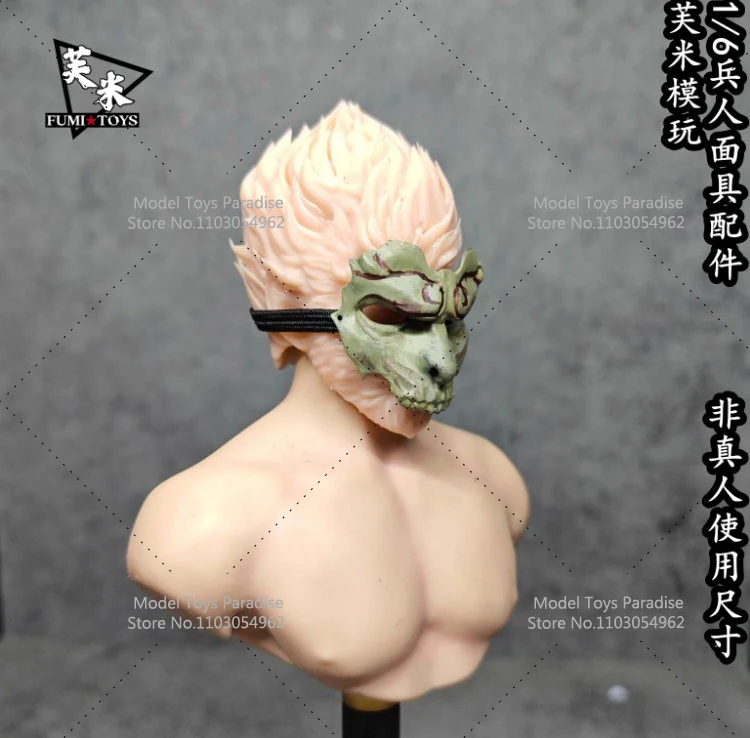 1/6 Soldier Diamond Bronze Monkey Demon Mask Black Myth: Wukong Halloween Mask Fit 12inch Movable Action Figure Model