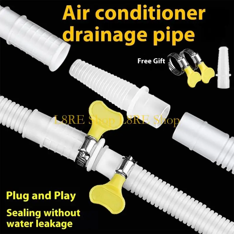 L8RE Transparent Air Conditioner Outlet Connector Drainage Hose Dehumidifier Drain Hose Replacement Flexible Installation