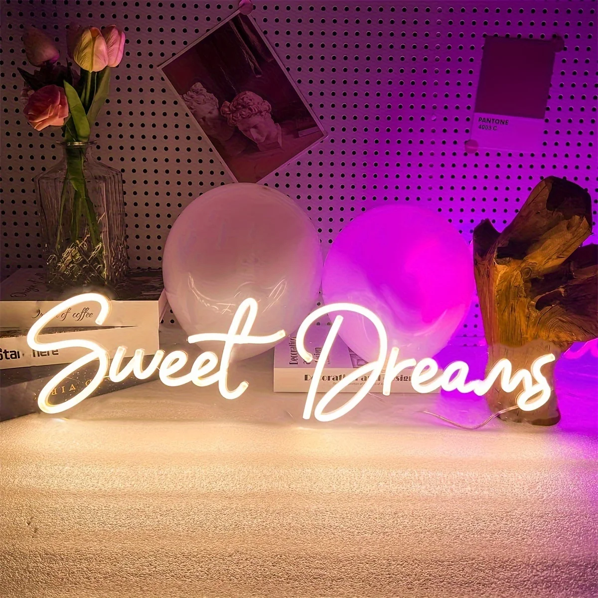 Sweet Dreams Neon Sign-Radiant LED Wall Art for Bedroom,Living Room & Parties - A Cozy Home Decoration and Perfect Birthday Gift