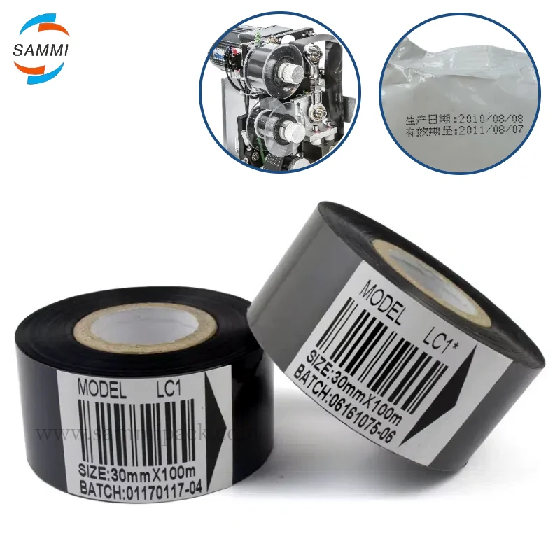 

10pcs LC1 Thermal Ribbon Of Ribbon Printing Machine 30MM*100M Date Code Ribbon Printer Accessory Heat Transfer Date Ribbon