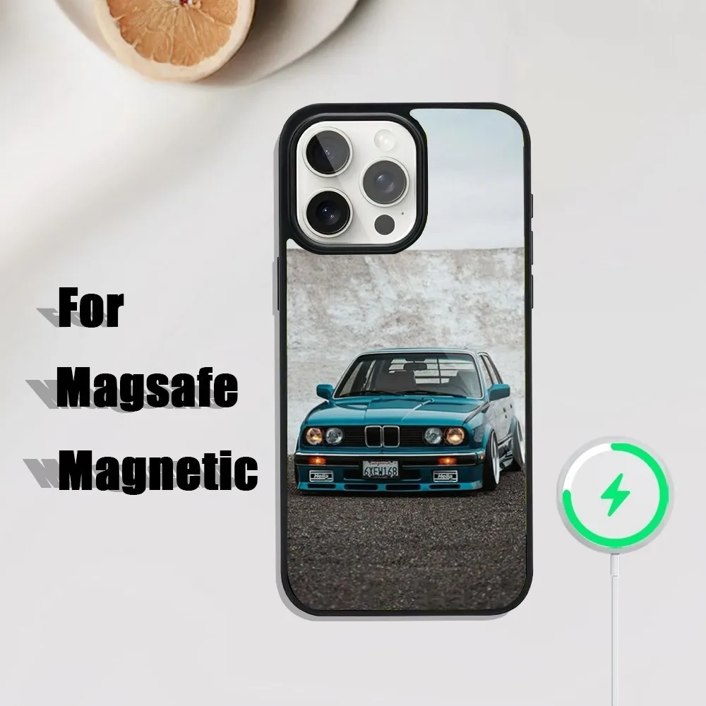 حافظة هاتف للسيارة B-BMW E20 E30 E36 لهواتف iPhone 16,15,14,13,12,11,Plus,Pro,Max Mini Magsafe شحن لاسلكي مغناطيسي