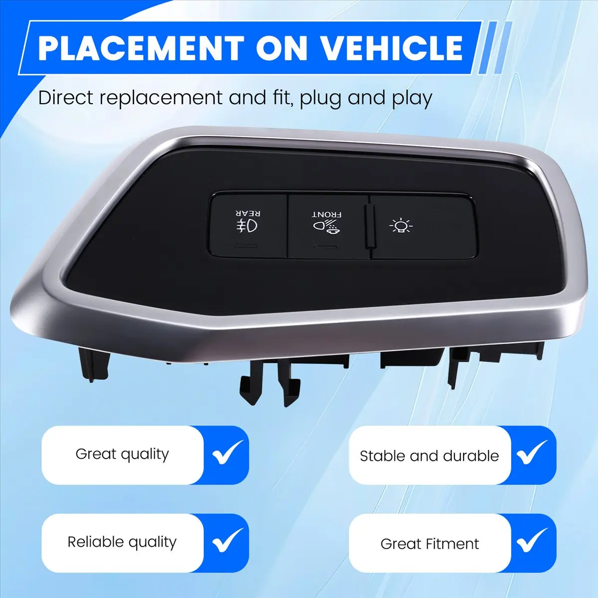 #80C (ABS)for Audi Car Head Light Control Switch Headlight Button Lamp Switch,Automotive Parts & Accessories