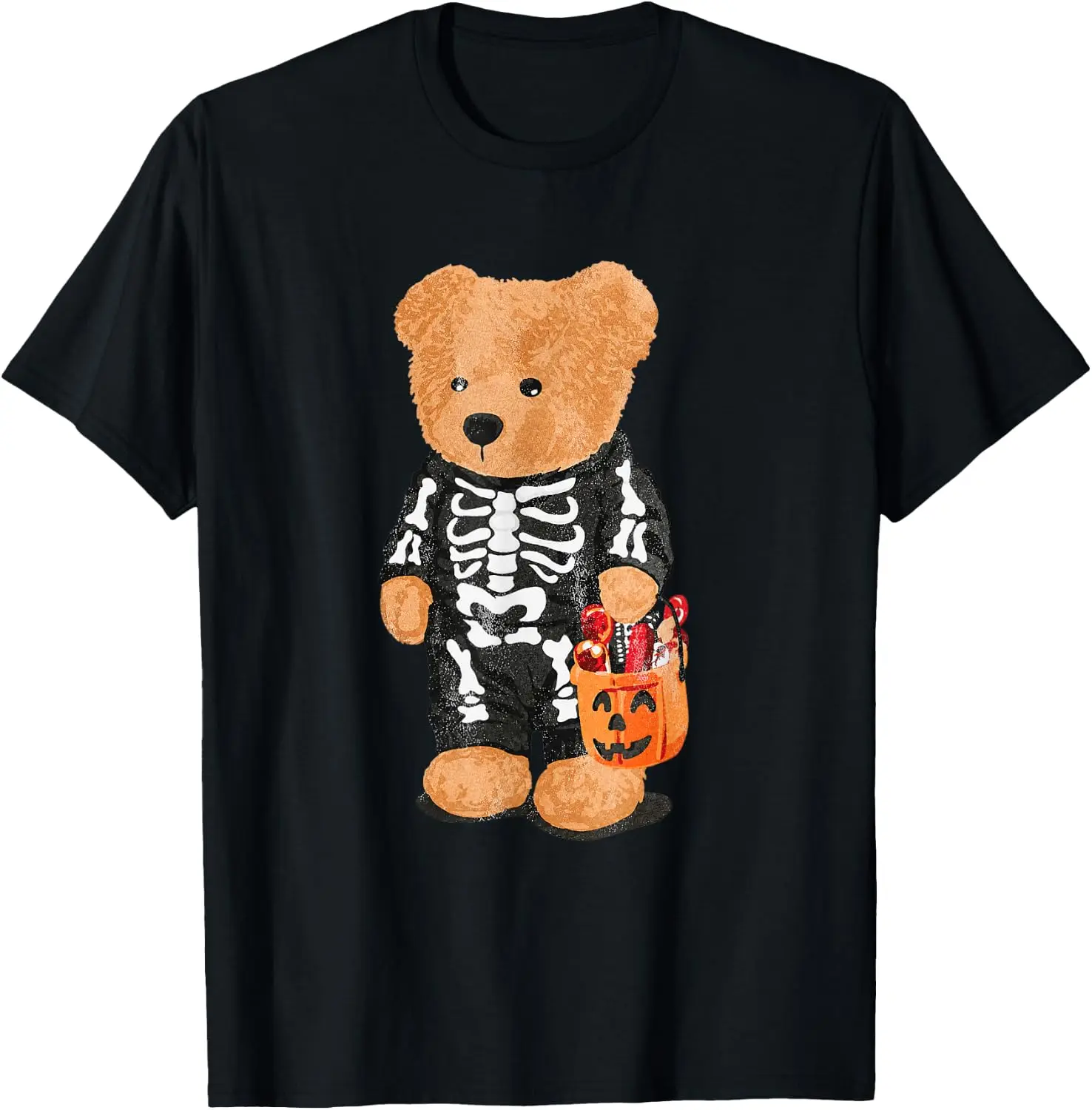 Cute Teddy Bear Skeleton Costume Halloween Trick Or Treat T-Shirt