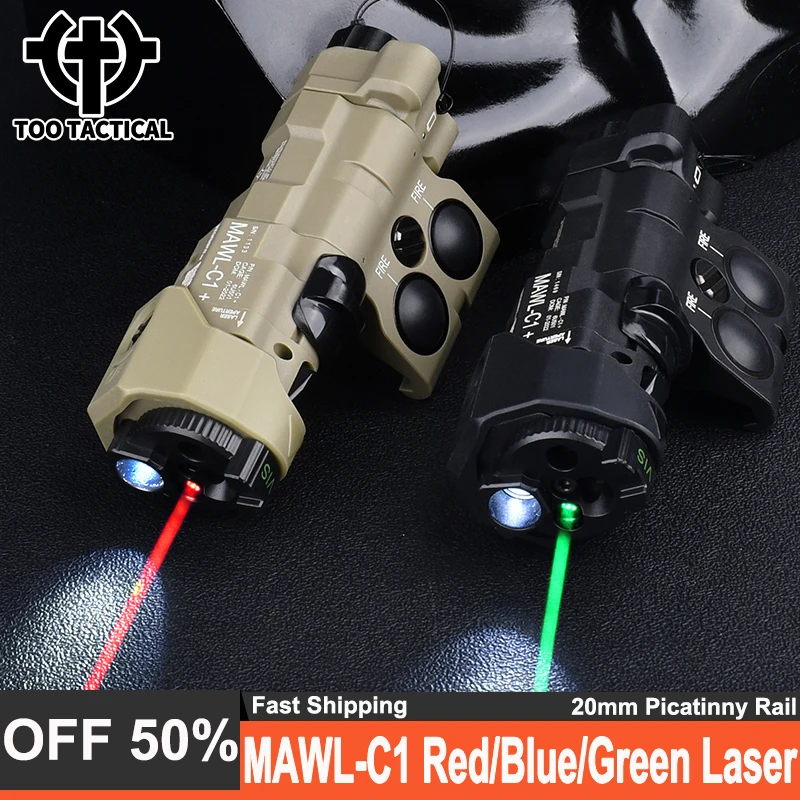 

WADSN Airsoft MAWL-C1 Red Green Blue Dot Laser Tactical MAWL White LED Spotlight IR Fill Light Hunting Weapon Flashlight