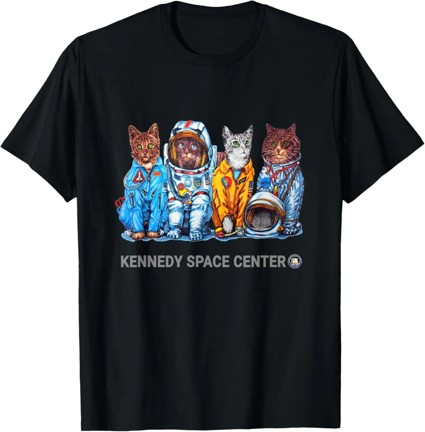 

Astronaut Cats Kennedy Space Center Graphic Tee Cotton Crewneck T-Shirt for Trip