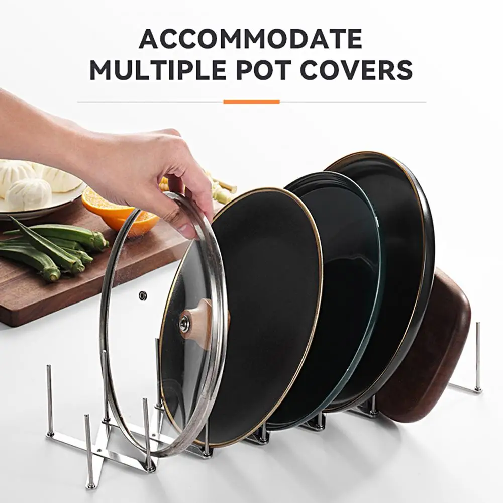 

Retractable Pot Lid Holder Space Saving Pot Lid Holder Space-saving Stainless Steel Pot Lid Holder Heavy Duty for Kitchen