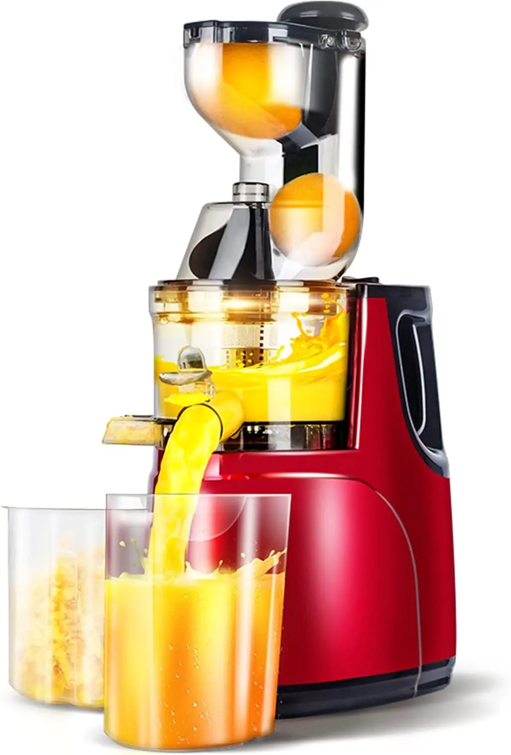 OverTwice Slow Masticating Juicer Cold Press Juice Extractor Apple Orange Citrus Juicer Machine with Wide Chute Quiet Motor