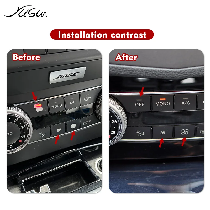 The air conditioning window radio repair button for Mercedes Benz C-Class GLK CLS ML GLE GLS cap replacement accessory tool W204