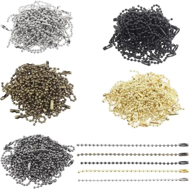 Ball Bead Chains 100 Pcs 10CM Portable DIY Connectors for Keychain Doll Hang Tags Party Favor Label Craft Making