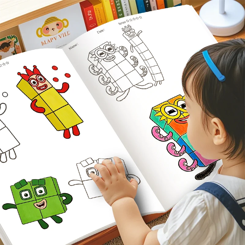 Cute Digital Buildi Coloringbooks Anime Cartoon Line Drawing Children's Sketch Picture Book Kid's Birthday Gift / Christmas Gift