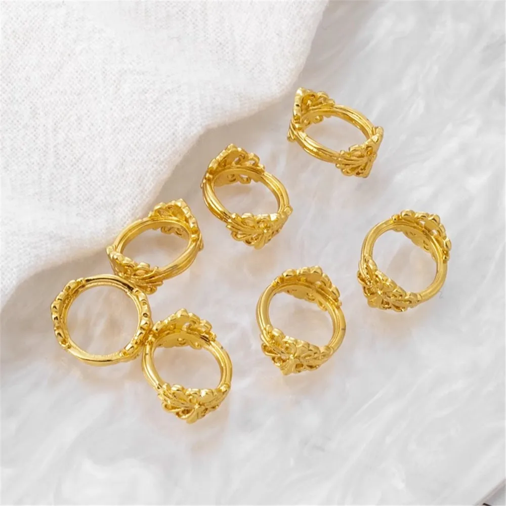 

18K Gold Crown Ring, Outer Ring, DIY Bracelet, Necklace Set with 7.5mm Inner Ring, Jewelry Accessories, 10mm