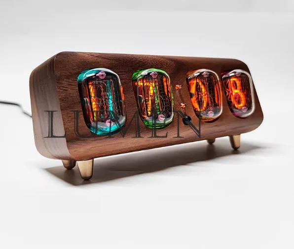 Former Soviet Union IN12 glow nixie tube clock Simple Bluetooth control glow lamp table Alarm True glow tube