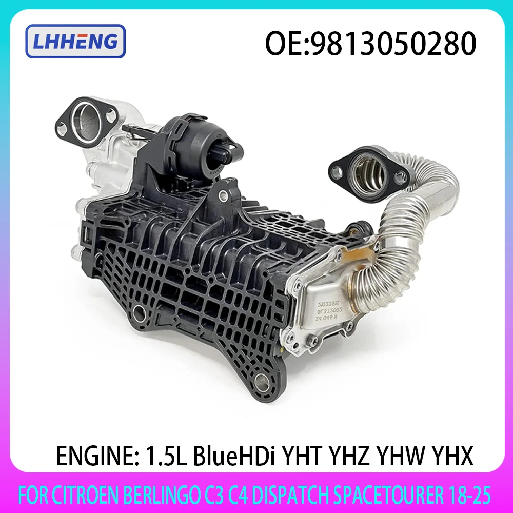 NEW EGR VALVE COOLER FOR CITROEN BERLINGO C3 C4 DISPATCH SPACETOURER 1.5 BLUEHDI 1.5 1.5T YHT YHZ YHW YHX Diesel DV5R 9813050280