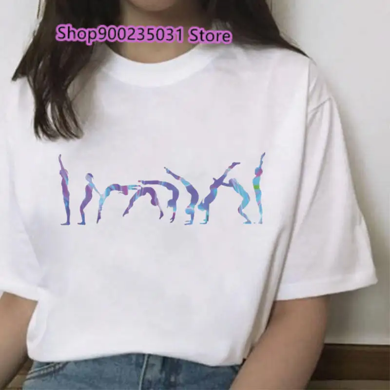 Gymnastics Printed Women T Shirt Summer T-shirts Artistic Gymnastics Short Sleeve Femme Casual Tshirt Women Tops dropship