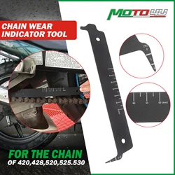 MOTO4U Motorcycle Chain Wear Indicator Tool Chain Checker Chain Rule For 420/428/520/525/530 Chains Bike Repair Aluminium Tools