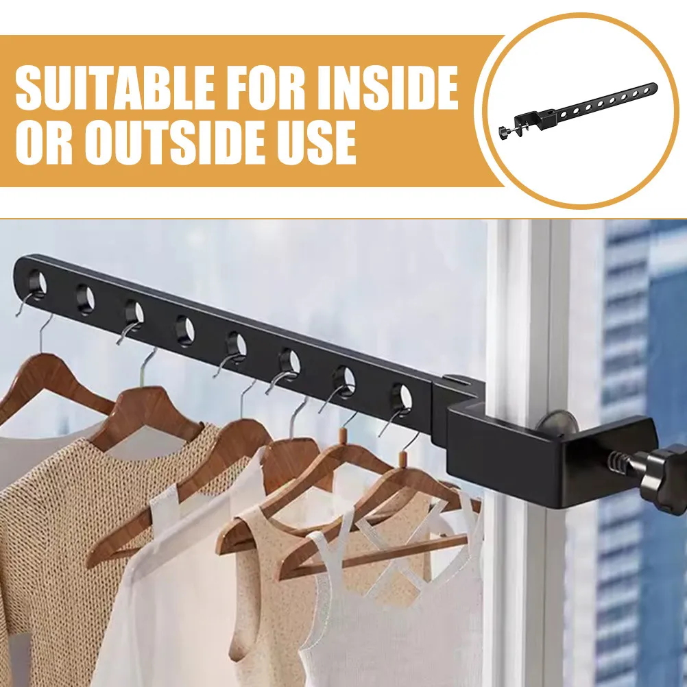 Clip on Window Frame Clothes Drying Rack Stable Punch-Free Detachable Laundry Holder Balcony Clothes Hanger Multi-Hole Sturdy