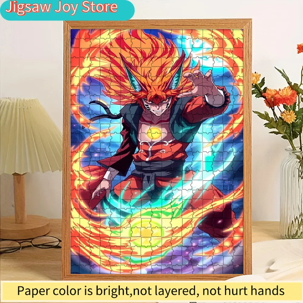 

Naruto Uzumaki Fiery Fox Transformation Paper Puzzle, Anime Character with Flame and Energy Aura Paper Jigsaw Puzzle, Creative P
