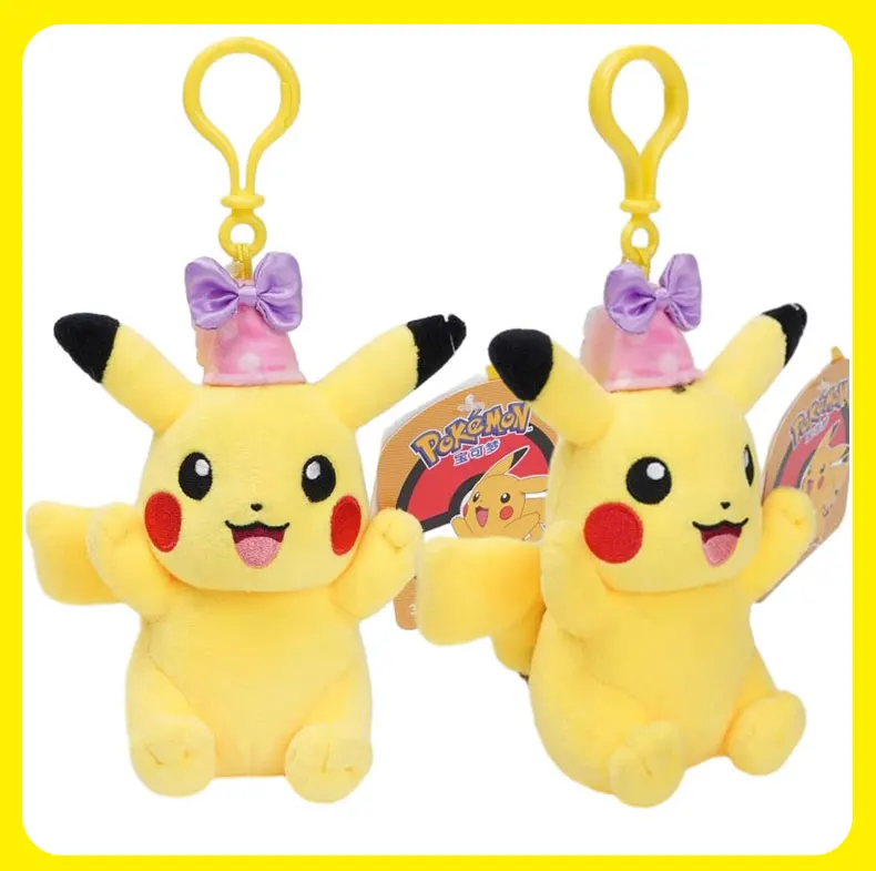 Pokemon Pikachu Mew Squirtle Eevee Charm ander Kawaii Plüsch tier Anhänger Stofftiere Rucksack Anhänger Schlüssel ring kleine Puppe Geschenk – Detail 10