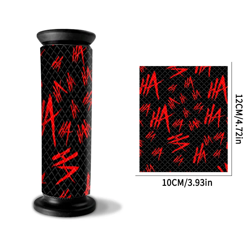 2PCS Funny HAHAHA Motorcycle Grip Stickers Diamond-shaped Check Waterproof Non-slip Self-adhesive Decoration for Bicycle Grips