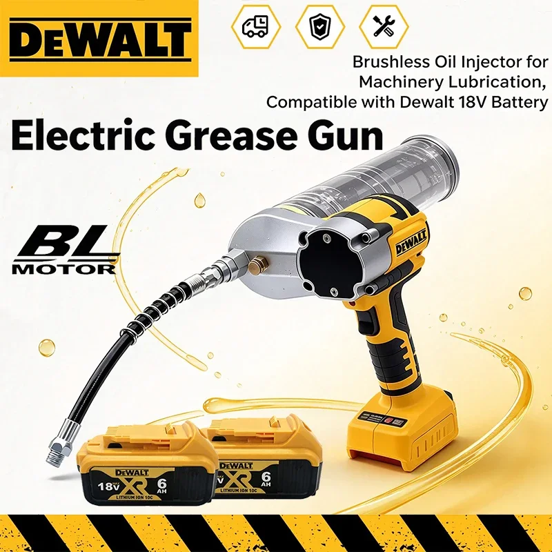 Dewalt Brushless Electric Grease Gun LED Electric Oil Injector Fat Machine Electric Grease Gun Tools For Dewalt 18V Battery