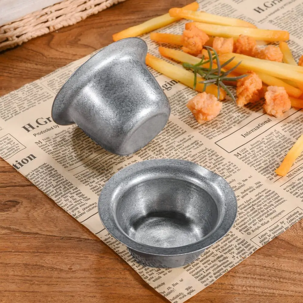 Vintage 304 Stainless Steel Sauce Dish Eagle Mouth Gravy Boat Deepened Condiment Container For Cafe Home Dining Tableware