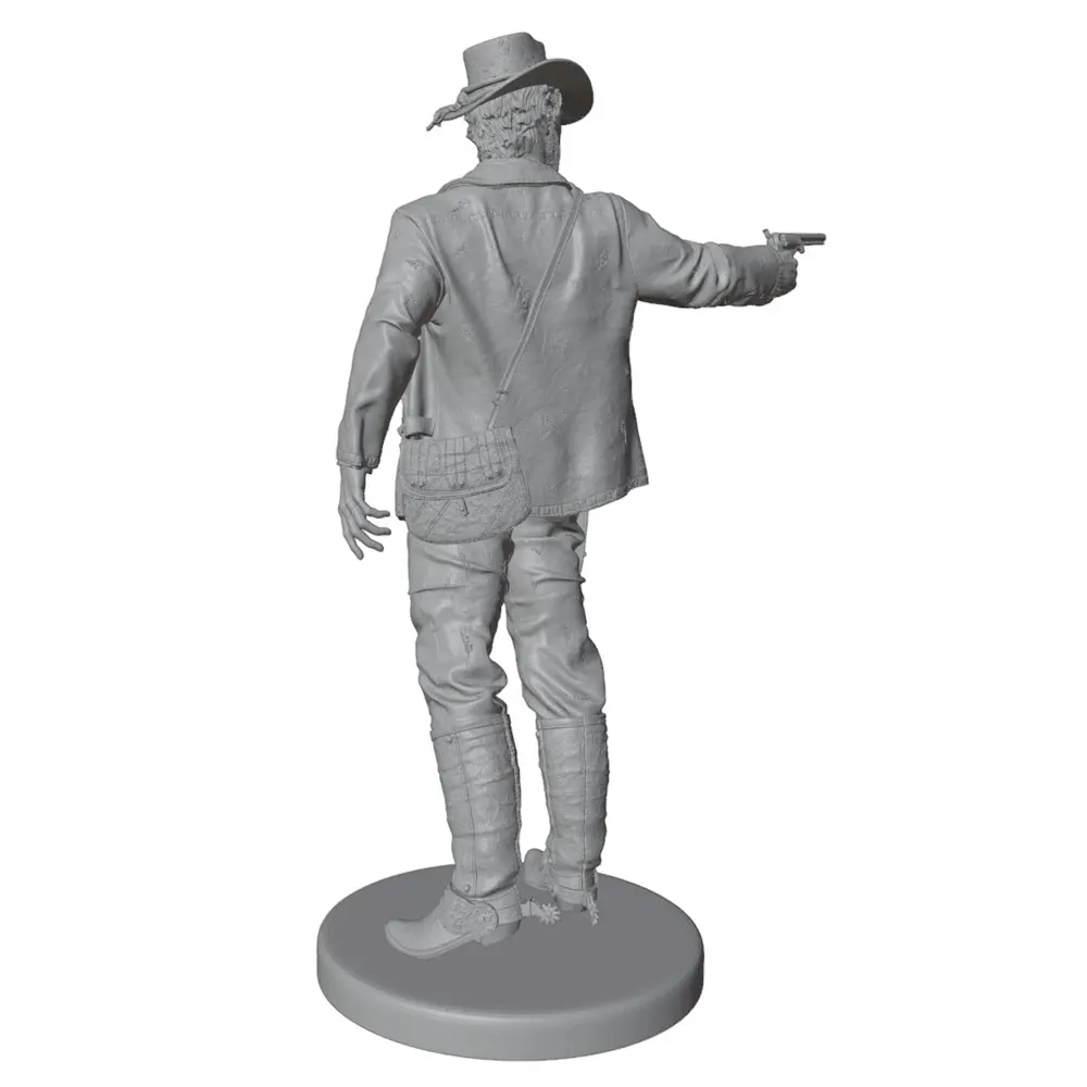 1/24/12/6 Red Dead Western Cowboy Drawing Gun Figure, Miniature Resin Model Kit, GK Mini 3D Printed Gray Model Statue, Unpainted