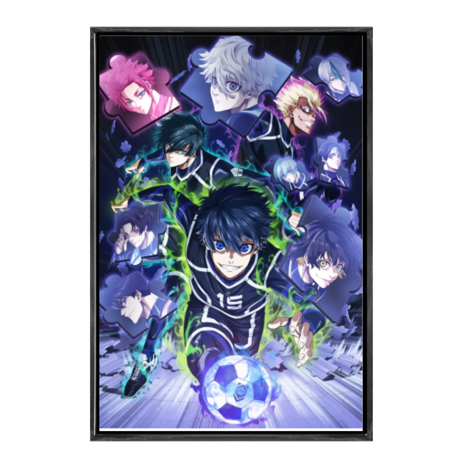 

Japanese Manga Multi-Size Canvas Poster Double Framed Wall Art,Blue Lock Home Decor for Living Room Bedroom