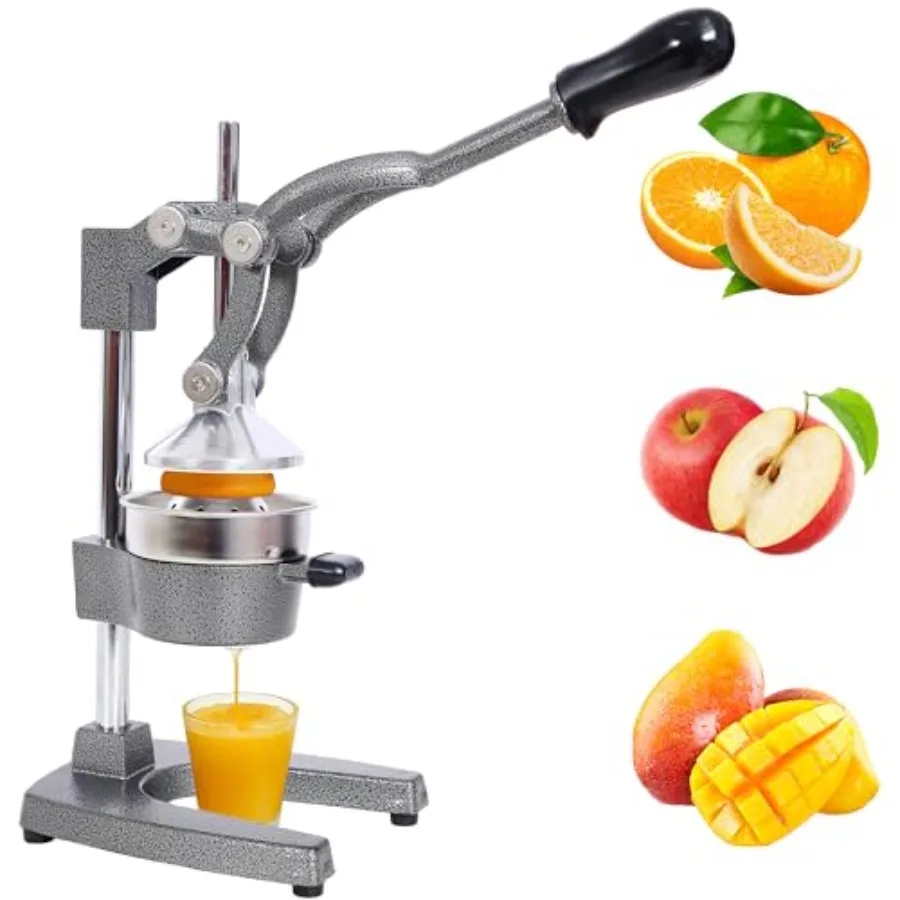 

Cast Iron Juicer Heavy-Duty Manual Lemon Squeezer Press with Labor-Saving Lever Safety Countertop Commercial Juice Press for Or