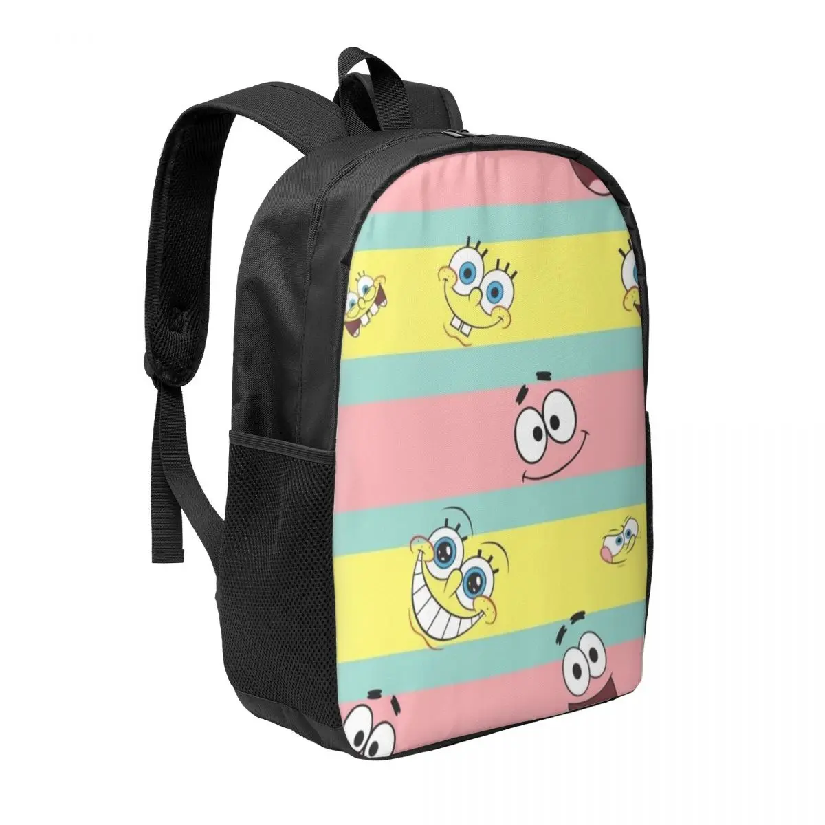 Spongebob 17-Inch Simple Student Backpack - Lightweight and Spacious School Bag for Boys and Girls