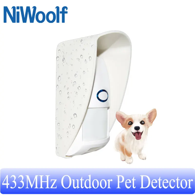 

433MHz Wireless Motion Sensor Outdoor Waterproof 25kg PET Immune Detector PIR Infrared Detection For Home Security Alarm System