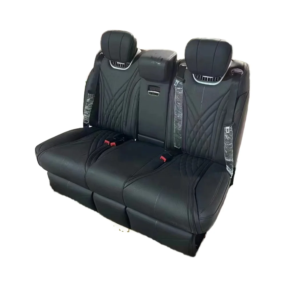 C ustom VIP الخلفي الثلاثي المدرب 3-مقعد فان مقعد مع شاشة تعمل باللمس سرير مستلق تعديل مقاعد السيارة