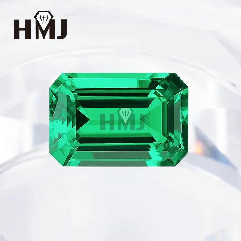 Lab Grown Columbia Emeralds Hydrothermal Emerald Cut  Hand Cutting Advanced Jewelry Making Materials with AGL Certificate