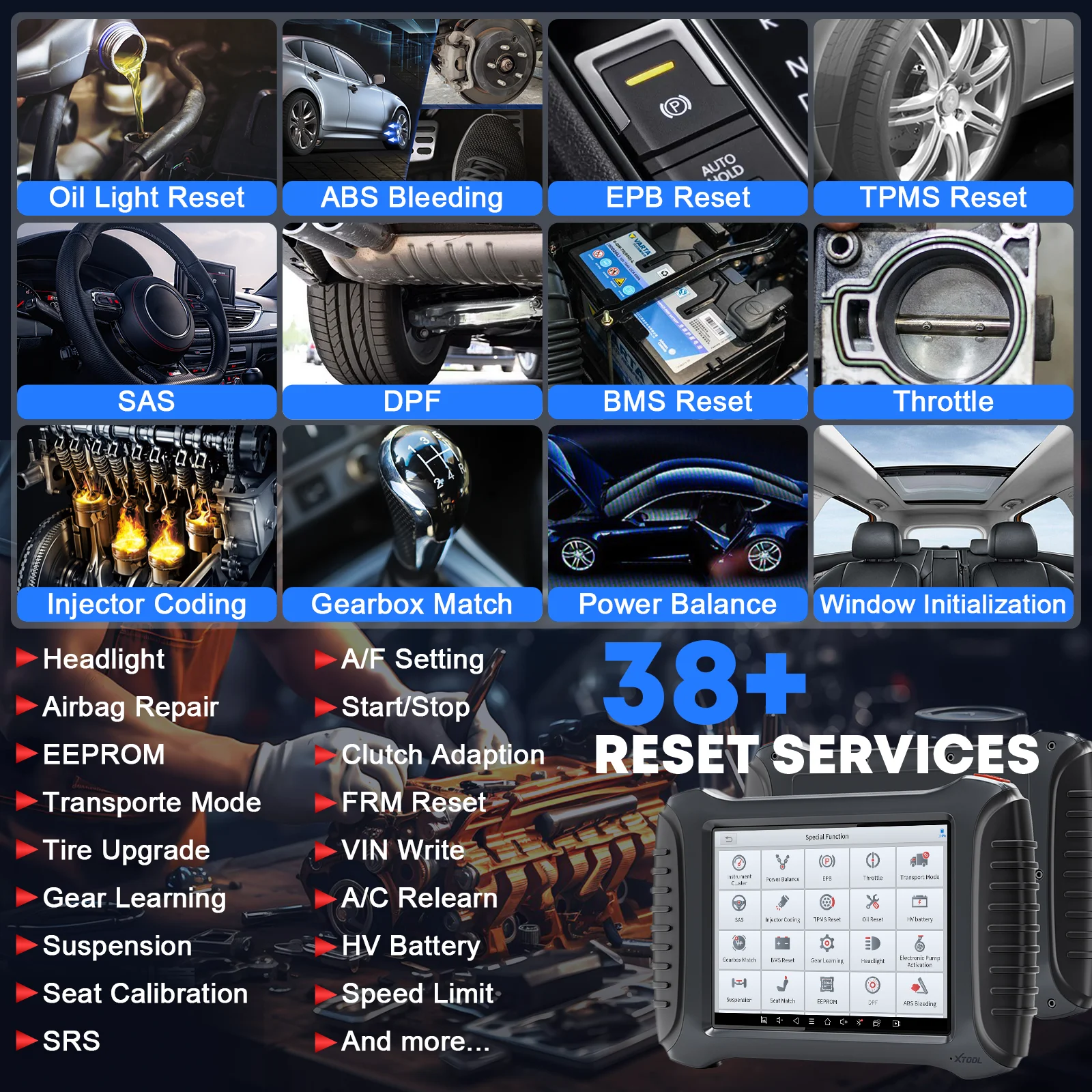 XTOOL X100 PAD3 Elite IMMO Key Programming Tools with KC100 Full System Diagnostic Scanner Active Test 38+ Reset All Key Lost