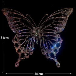 High quality shiny pretty butterfly DIY iron on sweater jacket clothing accessories fashion large patches