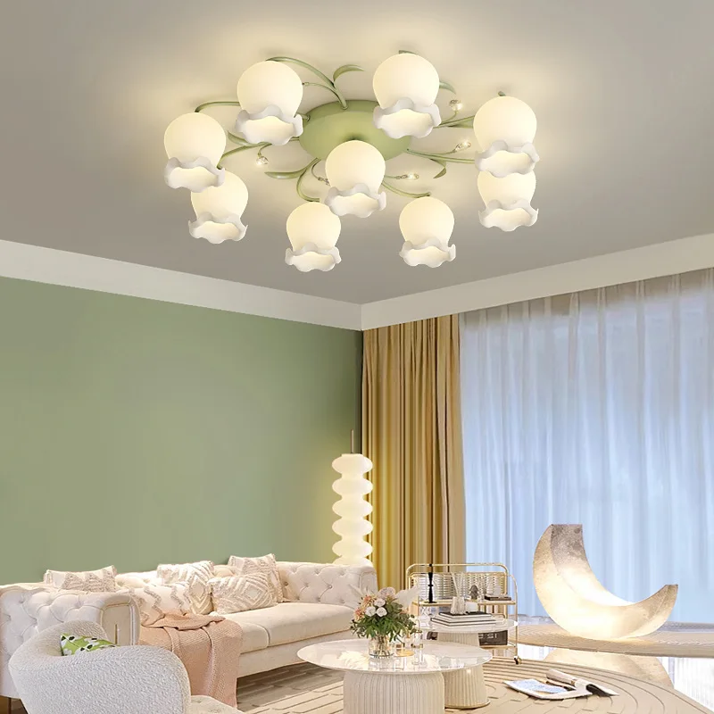 2024 New year lamps Living room headlight cream style retro French Nordic simple modern green bedroom dining room