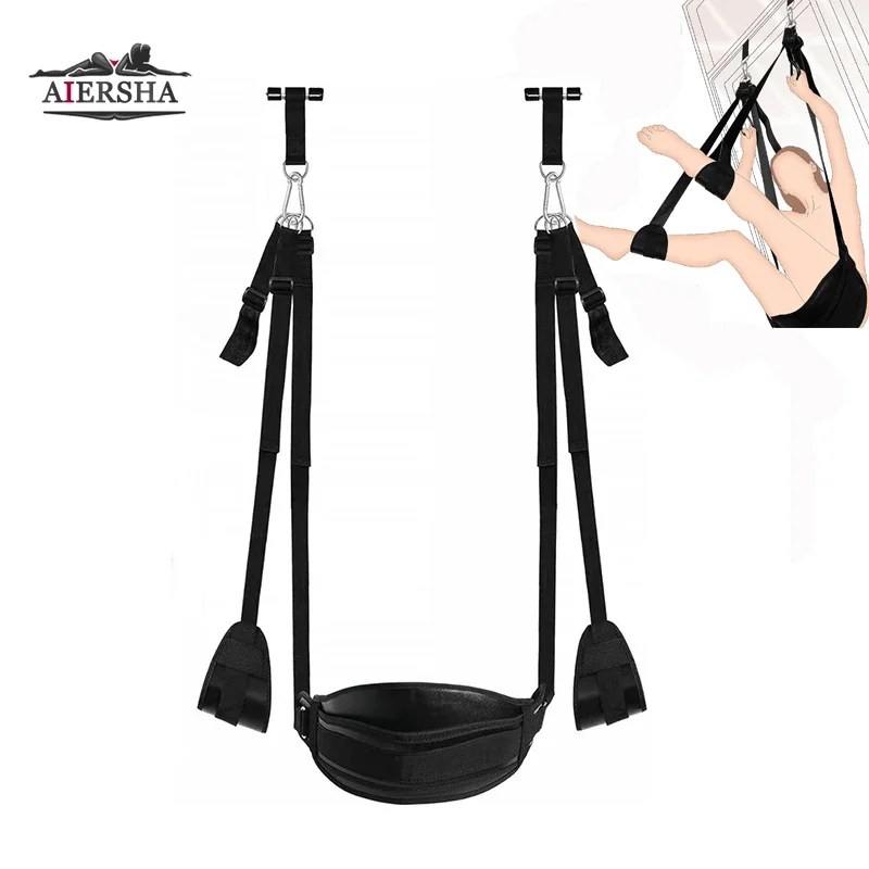 Sex Swing  Bondage Slave Leather Soft Plush Sex Slings with Adjustable Straps Hanging Door Adult Sex Toys for Couple