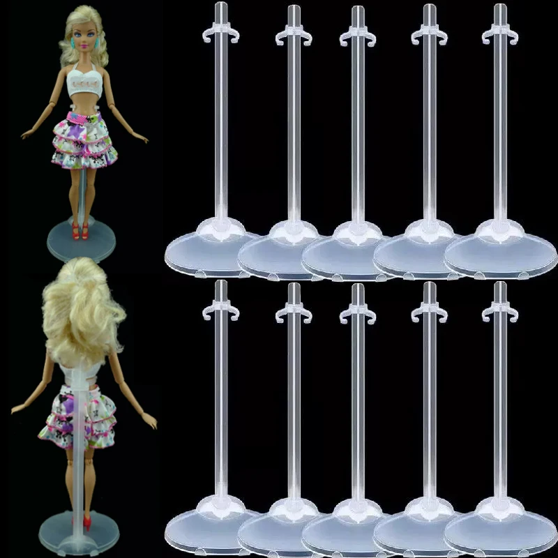 10-100 Pcs/Lot Translucence Dolls Stand Figure Display Holder Toy Model Accessories