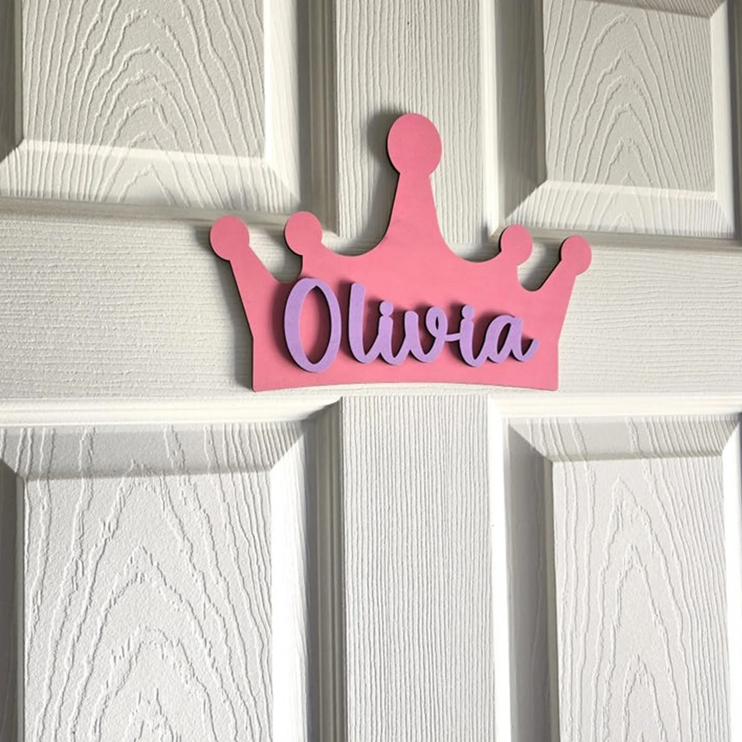 1pc crown pattern wooden surname brand, double-layer customized label, personalized decoration gift, home wall decoration