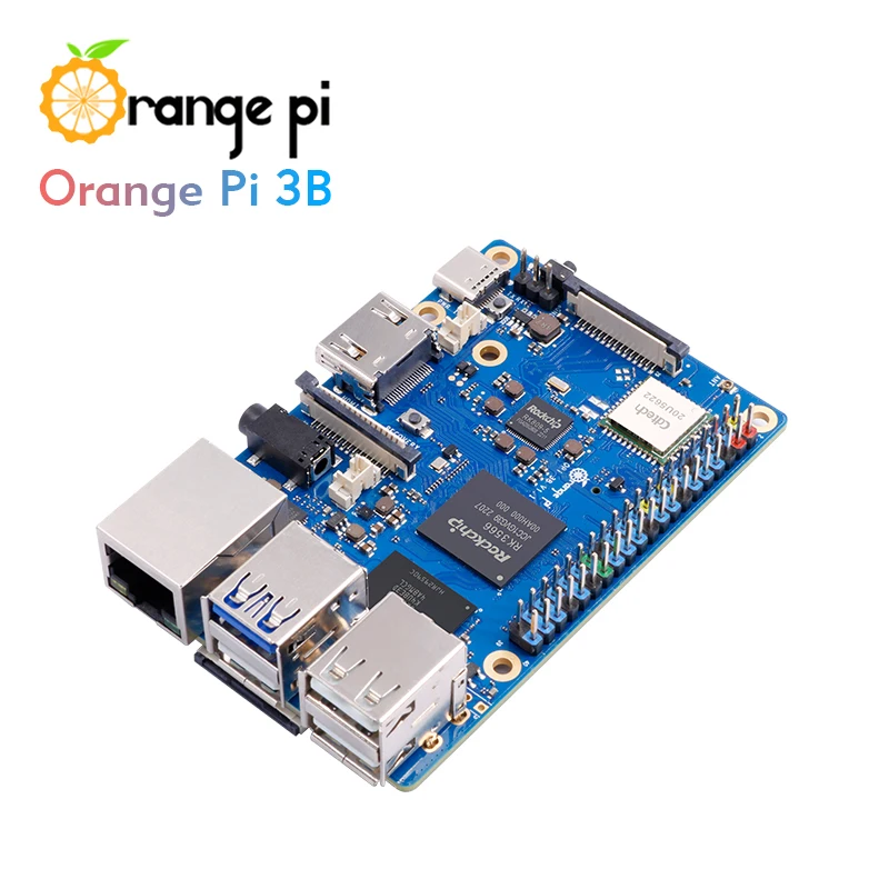 Orange Pi 3B 2GB RAM Rockchip RK3566 Quad-Core 64-bit SBC Single Board WiFi+BLE Gigabit Run Android Linux OpenHarmony OS Mini PC