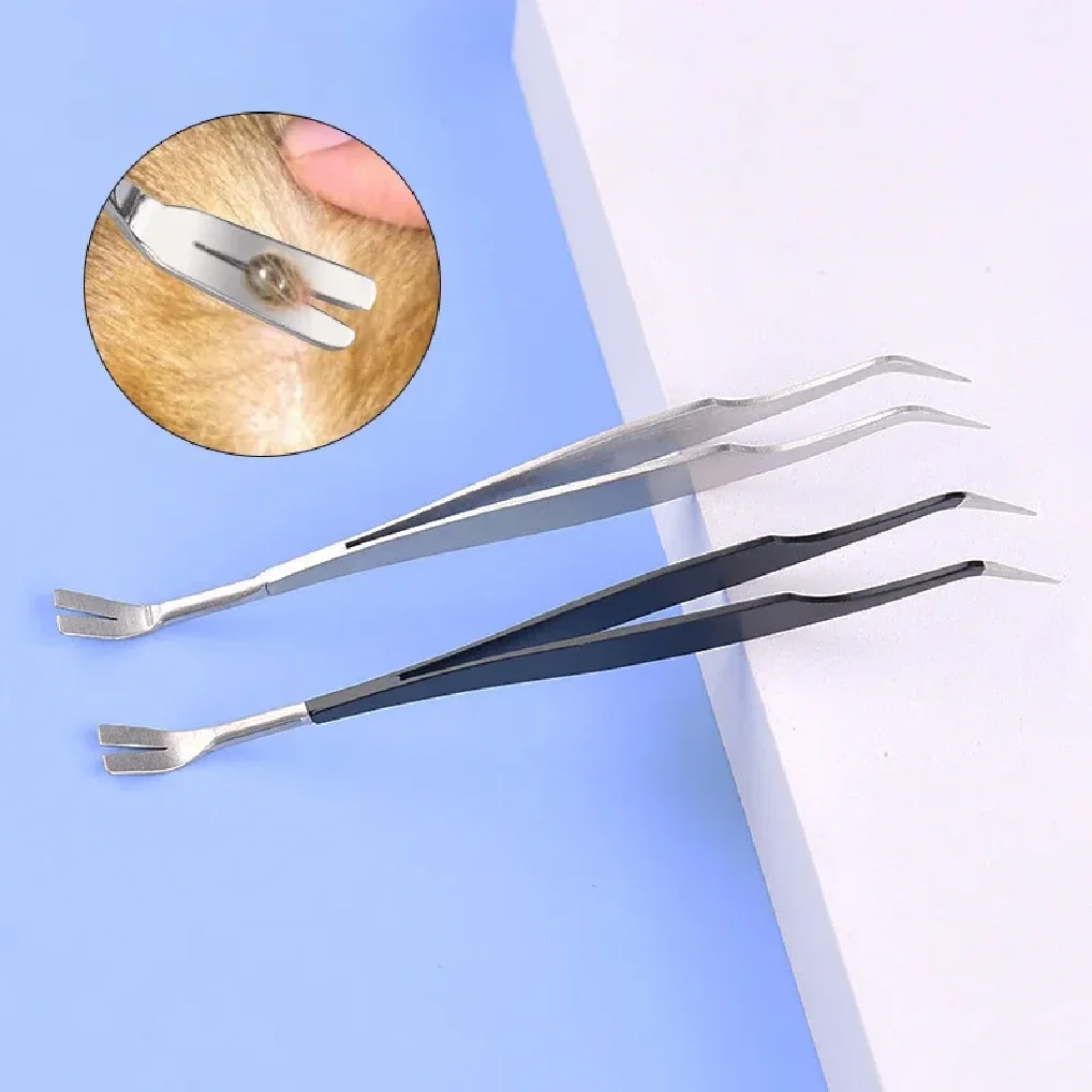 2 in 1 진드기 제거 도구 전문가용 제거 핀셋 인간 및 애완동물용 진드기 및 벼룩 제거 도구