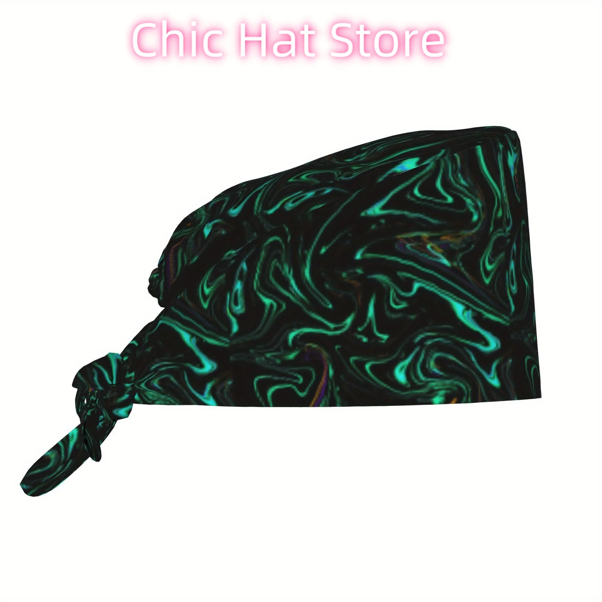 1pc Unisex Adjustable Lightweight Dustproof Nurse/Chef/Cooking Cap - Funky Printed Skull Hat with Tie-Back, Multi-Color Options