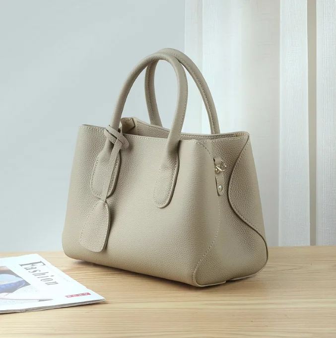 

New 2025 handbag high-end texture niche large capacity tote shoulder mother bag genuine leather women's bag