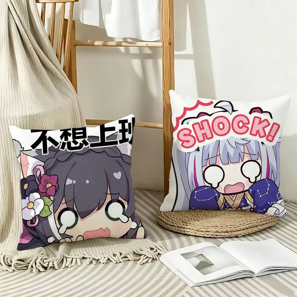 

C-Cute ChibiS OF A-Arcaea Pillow Case Pattern Printed Pillowcase For Living Room Sofa Cushion Cover