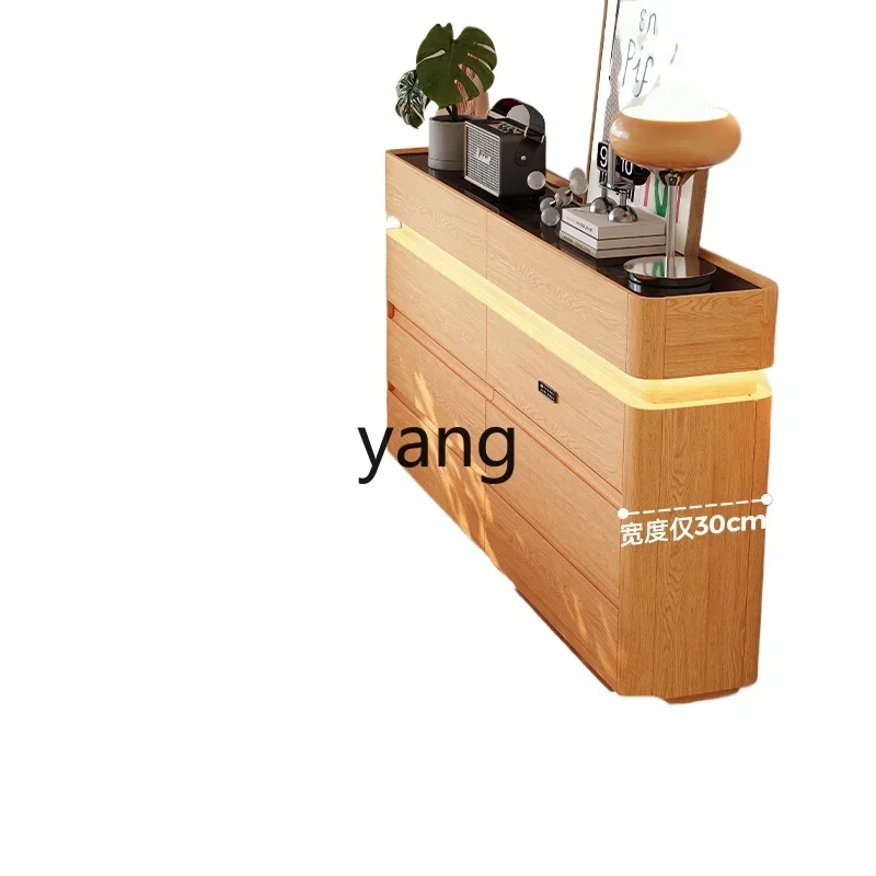 

LTT ultra-thin bucket cabinet solid wood integrated wall storage with lock storage cabinet