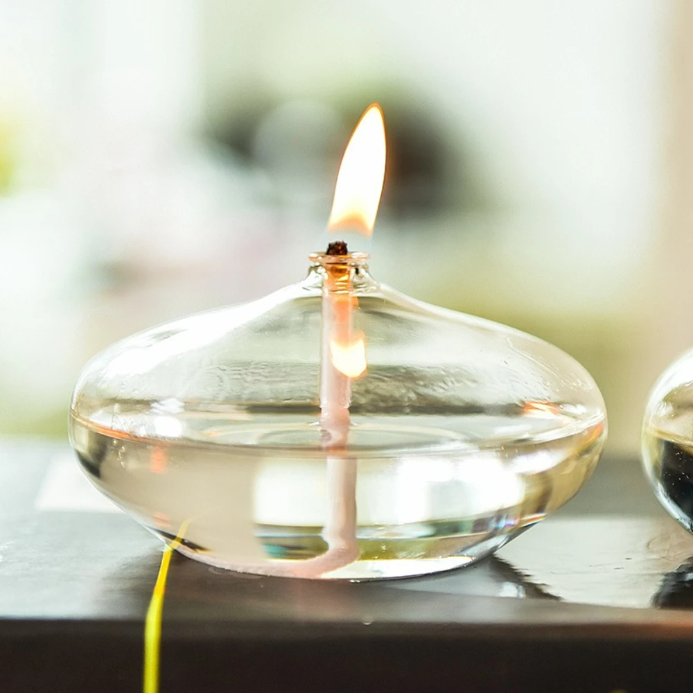 Kreativer Runder Glas-Kerzenhalter Rauchfreie Butterlampe Hochzeits-Tischdekoration Ornamente für Moderne Haushalte