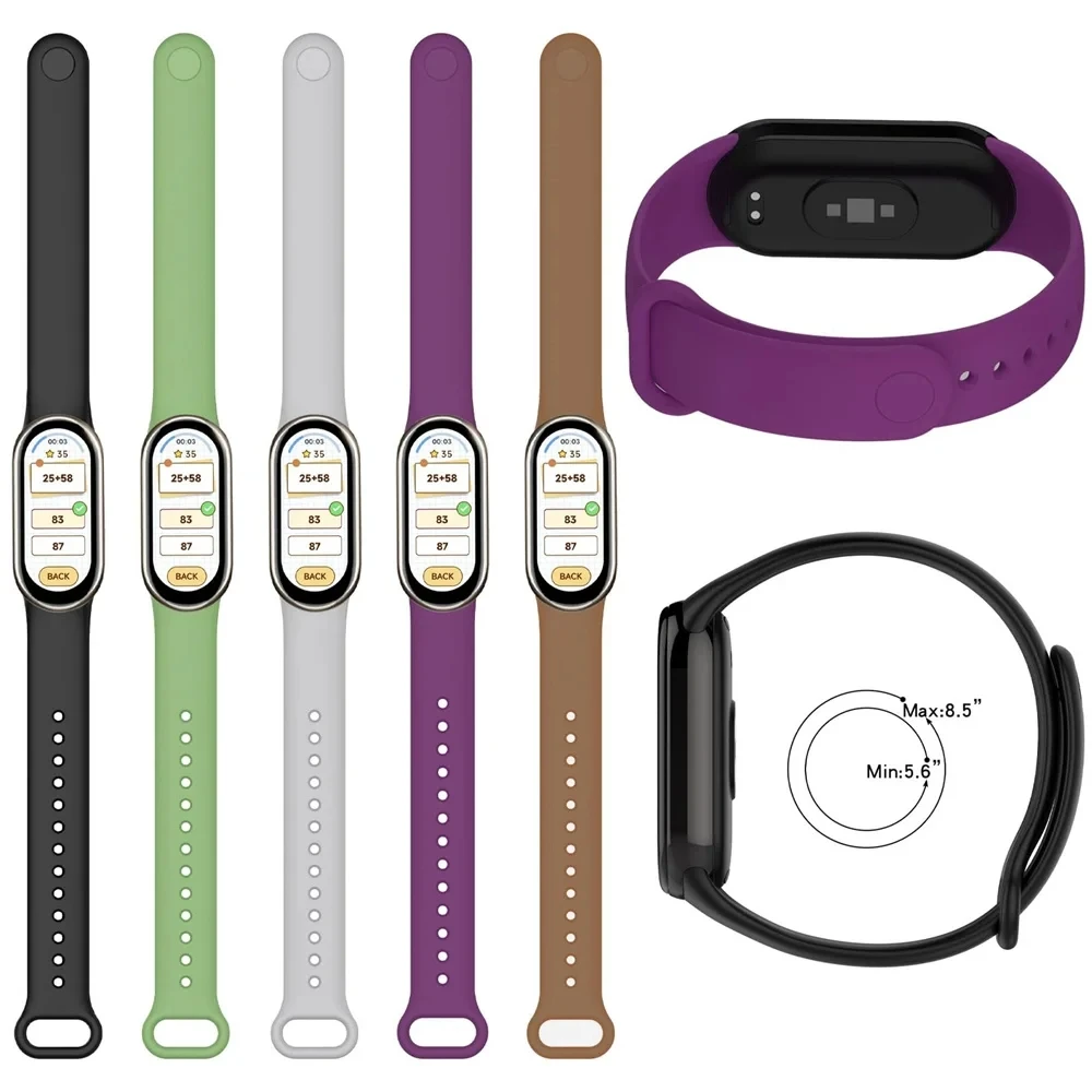 Silicone Strap For Xiaomi Mi band 8-8 NFC Replacement miband9/8 Sport Bracelet waterproof Watchbands smart mi band 9 Accessories