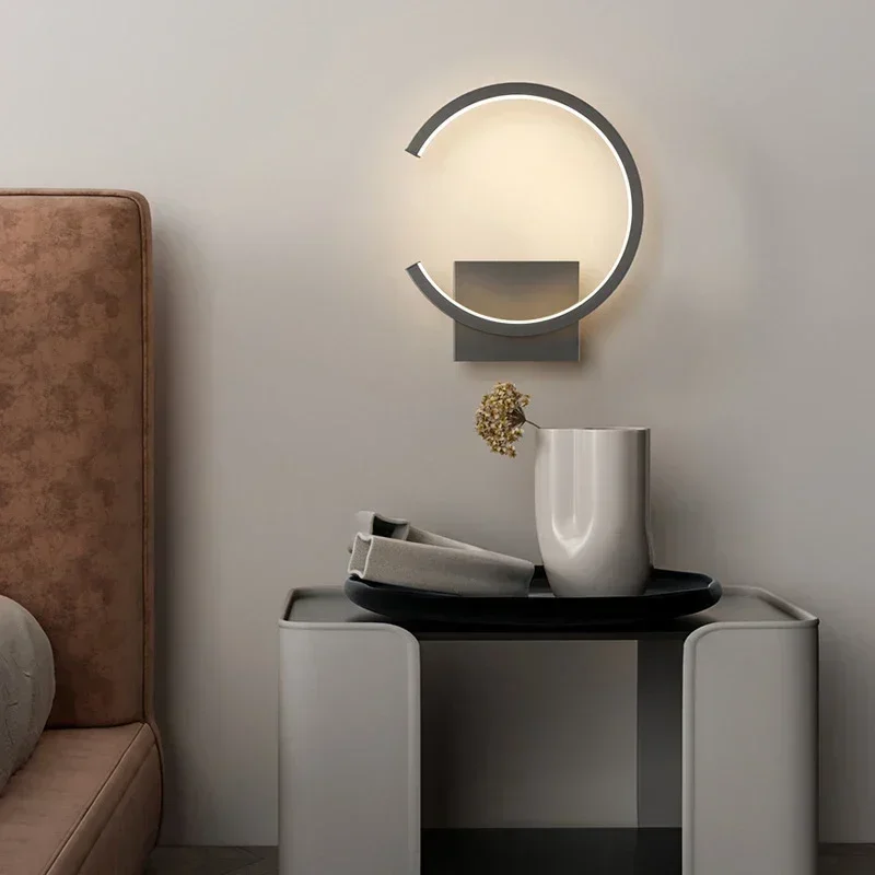 DINDALLED Tempat Lilin Dinding LED Nordic Modern Dalam Warna Hitam/Putih/Emas, Lampu Dinding untuk Koridor Ruang Tamu Kamar Tidur, Perlengkapan Pencahayaan Dalam Ruangan
